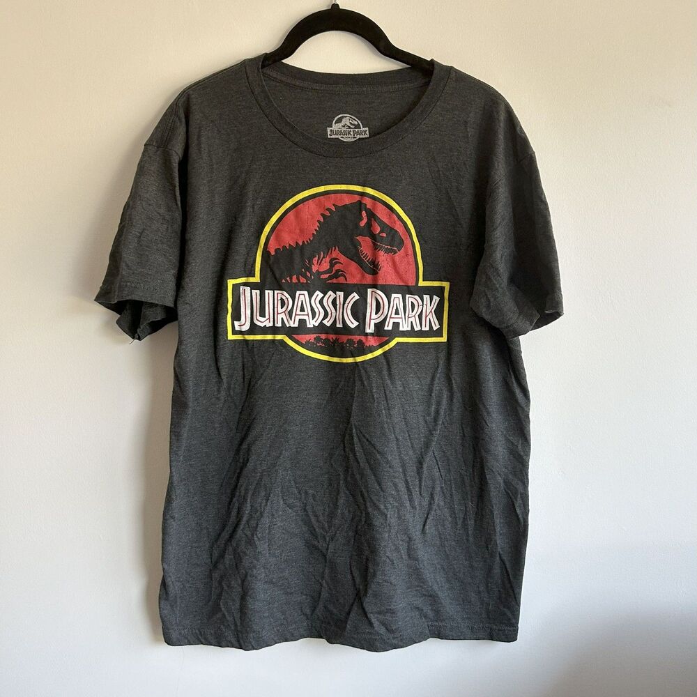 Jurassic Park Movie Logo T-Shirt Size Large Grey 2020's No Flaws